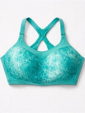Victoria’s Secret Sport Teal Print Sports Bra – Racerback Support (38DDD / 38F)